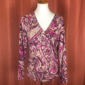 Coldwater Creek Abstract Print Top S FREE SHIP